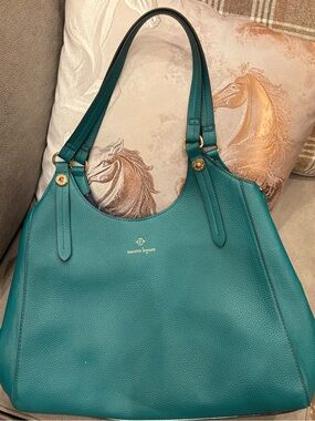 Nanette Lepore Teal Pebbled vegan Leather Shoulder Tote